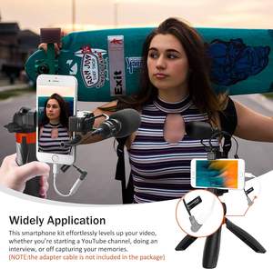 Microphone pour smartphone <span class=keywords><strong>Comica</strong></span> avec mini trépied, CVM-VM10-K2 PRO Microphone vidéo Shotgun pour <span class=keywords><strong>iPhone</strong></span> et téléphones Android, Kit de vlogging - Product Image 5