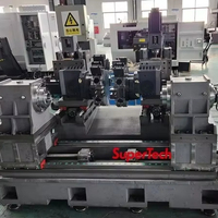Centre de tournage CNC Supertech à double broche GSK TT35 à 3 axes avec tourelle et changeur d'outils automatique pour l'usinage de tiges complexes
