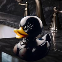 Canard en caoutchouc unique, canard gothique, canard satanique personnalisé, canard gothique cyberpunk, résine punk, danseur gothique, cadeaux, décoration de la maison
