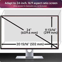 Filtro de Privacidad para Monitor de Computadora de 24 Pulgadas, Película Protectora de Pantalla Anti-Espía 3A, Anti Luz Azul, Personalizable en Cualquier Tamaño 16:9, Anti-Reflejos