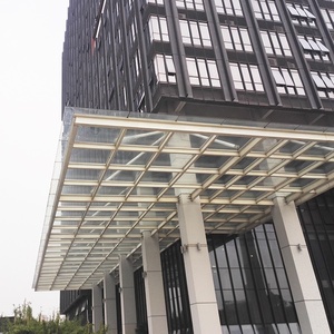 Alumínio <span class=keywords><strong>Frame</strong></span> Outdoor Sun Shade Metal Roof Glass <span class=keywords><strong>Canopy</strong></span> para porta frontal - Product Image 4