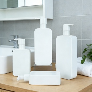 250ml 350ml 500ml PE <b>Plastic</b> Rectangle Pump Lotion <b>Bottle</b> Dispenser <b>Empty</b> White Shampoo <b>Bottles</b> Container/Body Wash Packaging - Product Image 6