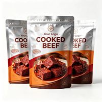 Emballage alimentaire prêt-à-manger en sachet rétractable en plastique PE recyclable et sûr, avec logo personnalisé imprimé, pour viande de bœuf cuite 	   121 ° Stérilisation à haute température