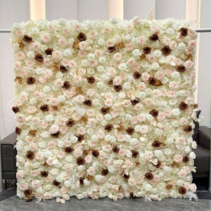 Panel floral 5D premium de rosas blancas de lujo, telón de fondo floral realista de seda para escenario de bodas - Product Image 3