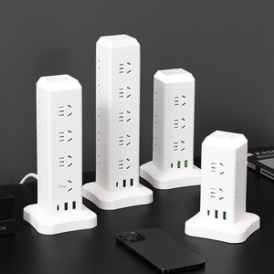 Cubo de Enchufes Vertical Multi-Puerto para Hogar y Oficina, con Cable de Extensión, Puertos USB y Luz Nocturna - Product Image 3