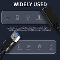 OEM ODM Aluminium geflochtenes USB 3.0-Verlängerungskabel Stecker-Buchse-Hochgeschwindigkeits-Datensynchronisations-Ladekabel für Elektronik zubehör