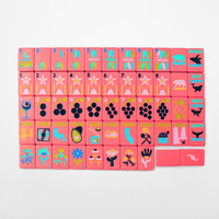 Ensemble de Mahjong de Luxe Moderne Senyao, Thème Californie Rose, Tuiles en Acrylique Durables, Portables et Écologiques, Jeu de 4 Pièces, Artistique et Unique