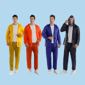 Factory Wholesale Lightweight <strong>PVC</strong> Waterproof <strong>Raincoat</strong> Outdoor Cycling Hiking Rain Suit For Adults Men Women Motorcycle Rainwear - Product Image 1