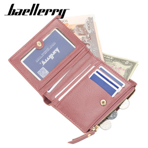 Cartera corta Baellerry para mujer, de piel sintética, plegable, con cremallera, monedero, tamaño mini, para uso diario. - Product Image 1