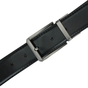 Gran oferta, logotipo personalizado, hebilla de Metal de doble cara, cinturón de cintura de negocios de cuero genuino, cinturón vaquero ajustable con hebilla de aleación - Product Image 5