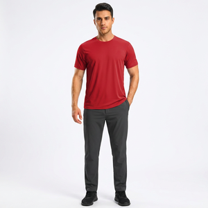 Short Sleeve <b>Men</b> T Shirt High Quality Ringer Customized Product Blank O-neck <b>Stretch</b> Fabric T-shirt For <b>Men's</b> - Product Image 1