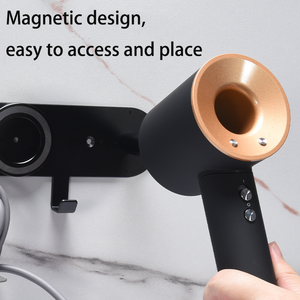 Support mural magnétique pour sèche-cheveux, support en aluminium pour salle de bain, compatible avec <span class=keywords><strong>Dyson</strong></span> <span class=keywords><strong>Supersonic</strong></span> - Product Image 3
