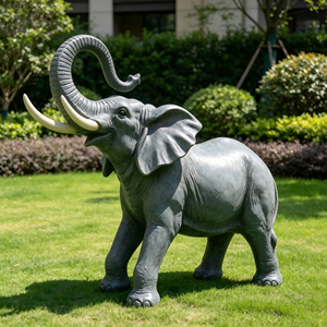 Sculpture <span class=keywords><strong>d</strong></span>'<span class=keywords><strong>éléphant</strong></span> réaliste en FRP, taille réelle, statue <span class=keywords><strong>d</strong></span>'animal en fibre de verre, <span class=keywords><strong>d</strong></span>écoration extérieure pour jardin, parc, zoo, finition grise peinte <span class=keywords><strong>à</strong></span> la main - Product Image 4