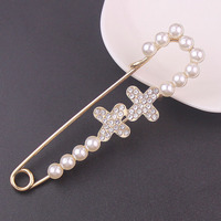 Broches de luxe personnalisées en forme de grande épingle de sûreté pour femmes, bijoux fantaisie