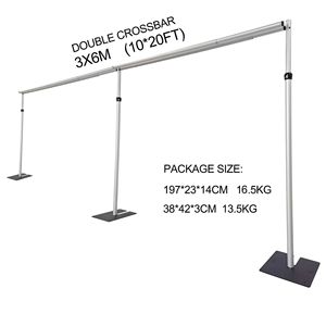 Kit RHD 10x20 piedi con doppia barra trasversale, struttura in alluminio resistente e regolabile per fondali e tende, ideale per matrimoni - Product Image 1