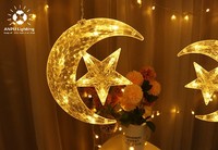 Led décoration de noël rideau de Ramadan lumière éclairage de vacances Motif fête décoration de fenêtre intérieur extérieur avec étoile de lune