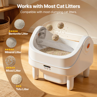 Bac à litière automatique intelligent pour plusieurs chats, grande capacité, contrôle par application, silencieux 30 dB, robot nettoyeur de litière autonettoyant