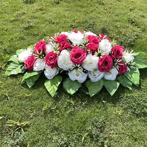 Flores artificiales decorativas para coronas funerarias, suministros de alta calidad, LC0016