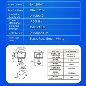 Interruptor Basculante KCD1, Orificio de Montaje de 20 mm, 3 Posiciones, 2/3 Pines con Luz, Interruptor de Encendido/Apagado, Venta al por Mayor - Product Image 4