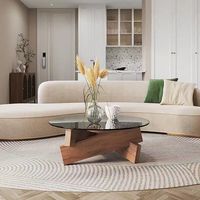 Nordic light luxe salon maison table basse simple moderne table basse ronde en bois massif petite table basse