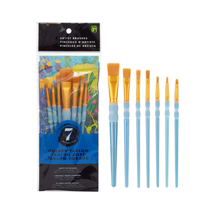 7Pcs Sơn Bàn Chải Nylon Tóc Đầy Màu Sắc Silicone Pha Lê Penholder 7 Các Loại Khác Nhau Sơn Bàn Chải Thiết Lập Cho Trẻ Em - Product Image 1