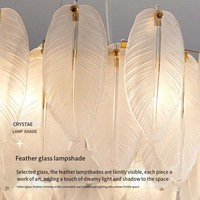 JYLIGHTING îlot de cuisine en verre moderne nordique décoratif suspendu en travertin plume suspension en verre