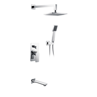 Pommeau de douche en acier inoxydable noir mat fini mitigeur de douche en laiton chaud et froid avec douchette