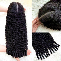 Perruque 12A en cheveux naturels bruts bouclés birmanes et péruviennes, perruque 100% cheveux humains vierges cambodgiens avec cuticules alignées, perruque frontale HD sans colle avec dentelle