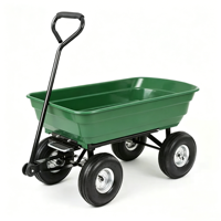 Chariot utilitaire robuste à 4 roues en acier pour extérieur, chariot à outils, chariot de jardin, chariot à mailles, chariot pliable