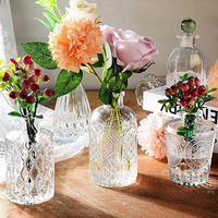 Vases de table en verre de luxe, bouteilles décoratives pour fleurs, vases pour mariages, grands centres de table, ensemble de 30 vases transparents pour bourgeons