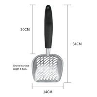 IKITCHEN Vente en gros OEM Pelle à litière pour chat en acier inoxydable avec long manche pour un nettoyage efficace
