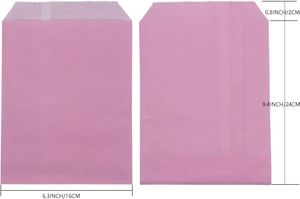 Bolsas de Papel Antigrasa Desechables para Pollo Frito, Galletas, Palomitas de Maíz - Aptas para Alimentos, Reciclables, Personalizables en Tamaño y Logotipo, Color Rosa - Product Image 3