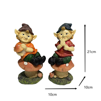 Professionnel personnalisé résine artisanat jardin sprite petits ornements solaire décoration extérieure cadeau de noël promotion champignons