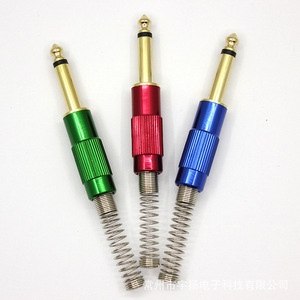 Audio Video <b>Plug</b> 6.35mm Panel Mount 2 Pins Microphone Connector For Audio <b>Speaker</b> - Product Image 1