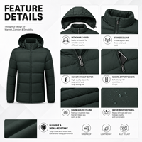 Blouson d'hiver personnalisé pour homme, style bomber, en toile épaisse, décontracté, à capuche, avec logo frontal, fournisseur en gros