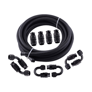 20 Ft 8AN 1/2 CPE Phổ Thép Không Gỉ Nylon Bện Khí Dầu Nhiên Liệu Dòng Hose Kit + 10 Cái Xoay An8 Phụ Kiện Adapter - Product Image 1