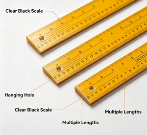 Righello a <span class=keywords><strong>L</strong></span> in Alluminio di Alta Qualità con Lunghezza Personalizzabile, Precisione di 0,01 mm, Disponibile in Vari Colori Arancione/Giallo - Product Image 2