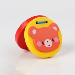 คาสทาเน็ตไม้ขายส่ง ลายสัตว์น่ารัก เครื่องดนตรีเคาะจังหวะ ของเล่นสำหรับเด็ก ของขวัญวันเกิด - Product Image 3