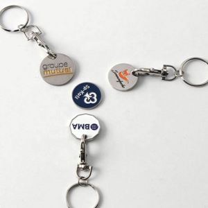 <b>Customize</b> Retail Fashion Logos Keychain Multi Euro Trolley Coin Stainless Steel Trolly <b>Key</b> <b>Rings</b> Crystal With Chain - Product Image 6
