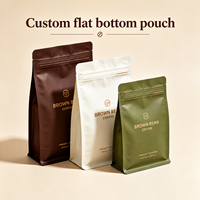 Sachet de café OEM 250g 500g 1kg, qualité alimentaire, pour bonbons et biscuits, emballage personnalisé à fond plat avec fermeture éclair et valve pour grains de café