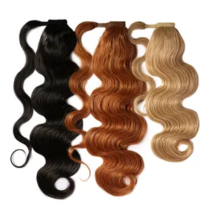 Extensiones de <span class=keywords><strong>Cabello</strong></span> Humano 100% <span class=keywords><strong>Natural</strong></span> de un Solo Donante, Cola de Caballo con Cordón, <span class=keywords><strong>Cabello</strong></span> Humano Virgen - Product Image 1