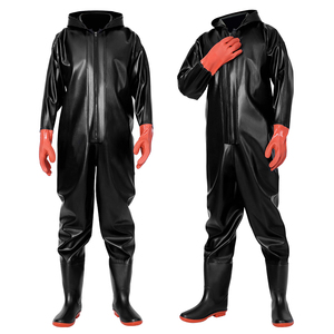 Meilleures cuissardes de pêche en PVC imperméables pour adultes Pantalons pantone personnalisés pour hommes avec semelle extérieure en caoutchouc sur tout le corps - Product Image 1