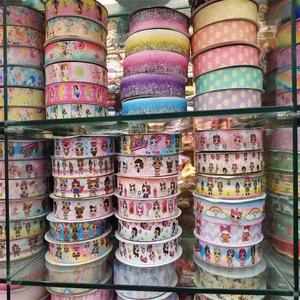 Ruộng băng grosgrain in chuyển nhiệt tùy chỉnh 38mm 50mm 75mm làm nơ tóc tự làm, gói quà, họa tiết hoạt hình Giáng sinh - Product Image 3