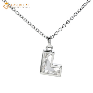 Collier Hip-Hop en Argent 925 avec Pendentif Créatif en Forme de Lettre L en Moissanite D VVS1 Goldleafgem, Bijou Tendance pour Cadeau ou Fête - Product Image 1