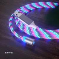 Sevgililer hediye 2021 USB tip-C/USB-C manyetik emme renkli Streamer hızlı şarj aleti kablosu aydınlatma veri kabloları