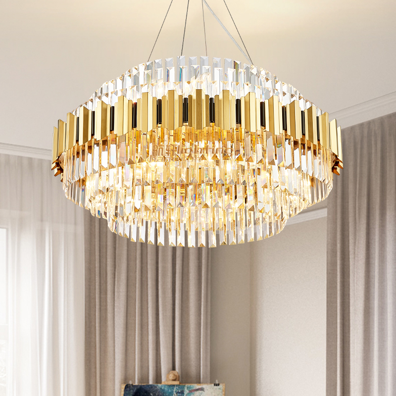 2022 Hot Sale Factory K9 Crystal Chandelier New Born Latest Design Stainless steel Luxury Indoor Hotel Home Crystal Chandeliers