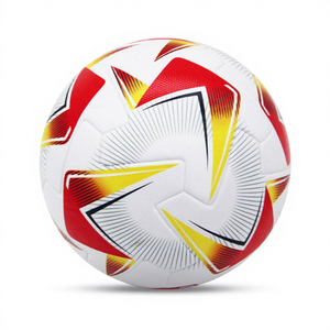 Balón de Fútbol Blanco, Rojo y Amarillo con Patrón de Estrellas, Talla 5, para Entrenamiento y Partido - Product Image 4