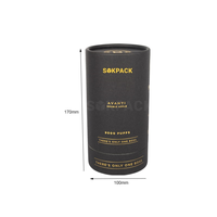 Boîte Cadeau Personnalisée en Papier Kraft Noir avec Couvercle Séparé en Papier, Tube Cylindrique Rond pour Emballage de Parfum, Bougie, Aromathérapie