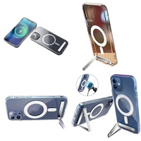 Casing Pelindung Magnetik Transparan dengan Penyangga untuk iPhone 17 Air 16 Pro Max 15 14 13 12 Plus 11, Barang Elektronik Dropshipping