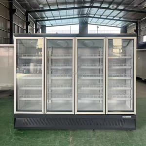 Refrigerador Vertical de 3 Puertas con Compresor Integrado para Exhibición de Jugos de Frutas en Supermercados - Product Image 4